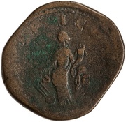 Sestertius - Septimius Severus P M TR P III COS II P P S C; Fortuna, Rome, 195-196 reverse image