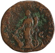 Sestertius - Septimius Severus P M TR P III COS II P P S C; Fortuna, Rome, 195-196 reverse image