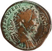 Sestertius - Septimius Severus P M TR P IIII COS II P P S C; Mars obverse image