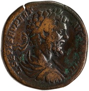 Sestertius - Septimius Severus ADVENTVI AVG FELICISSIMO S C obverse image