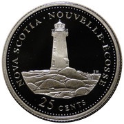 25 Cents - Elizabeth II Nova Scotia; Silver Proof Issue, Canada, 1992 reverse image