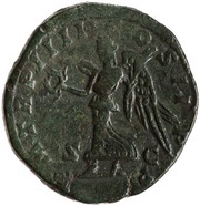Sestertius - Septimius Severus P M TR P IIII COS II P P S C; Victory, Rome, 196 reverse image