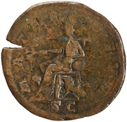 Sestertius - Julia Domna MATER DEVM S C; Cybele, Rome, 196-211 reverse image