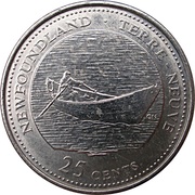 25 Cents - Elizabeth II Newfoundland, Canada, 1992 reverse image