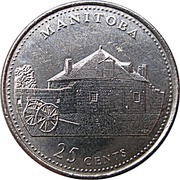 25 Cents - Elizabeth II Manitoba, Canada, 1992 reverse image