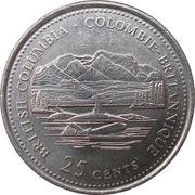 25 Cents - Elizabeth II British Columbia, Canada, 1992 reverse image