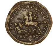 Sestertius - Caracalla PROF AVGG PONTIF TR P XI COS III S C, Rome, 208 reverse image