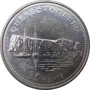 25 Cents - Elizabeth II Quebec, Canada, 1992 reverse image