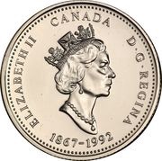25 Cents - Elizabeth II 125th Anniversary of Canada; Mule obverse image