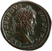 Sestertius - Septimius Severus P M TR P XVIII COS III P P S C; Annona obverse image
