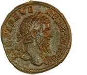 Sestertius - Septimius Severus P M TR P XVIII COS III P P S C; Annona obverse image