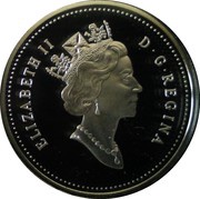25 cents - Elizabeth II 3rd portrait; Silver Proof Issue obverse image