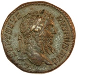 Sestertius - Septimius Severus P M TR P XVIII COS III P P S C obverse image