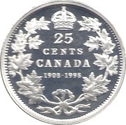 25 Cents - Elizabeth II Royal Canadian Mint, Canada, 1998 reverse image