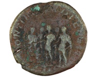 Sestertius - Caracalla and Geta PONTIF TR P XIII COS III S C, Rome, 210 reverse image