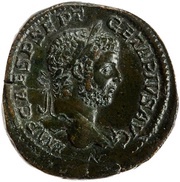 Sestertius - Geta and Caracalla PONTIF TR P II COS II S C obverse image