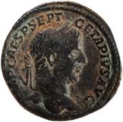 Sestertius - Geta and Caracalla PONTIF TR P II COS II S C obverse image