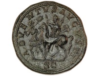Sestertius - Geta ADVENTVS AVGVSTI S C, Rome, 210-212 reverse image