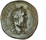 Sestertius - Septimius Severus VICT BRIT P M TR P XIX COS III P P S C; Victory obverse image