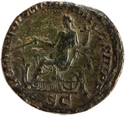 Sestertius - Caracalla FORT RED P M TR P XIIII COS III P P S C; Fortuna, Rome, 211 reverse image