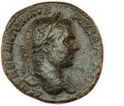 Sestertius - Caracalla FORT RED P M TR P XIIII COS III P P S C; Fortuna obverse image