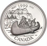 25 Cents - Elizabeth II May; silver, Canada, 1999 reverse image