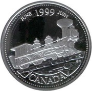 25 Cents - Elizabeth II June; silver, Canada, 1999 reverse image