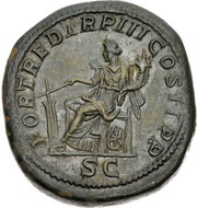 Sestertius - Geta FORT RED TR P III COS II P P S C; Fortuna, Rome, 211 reverse image