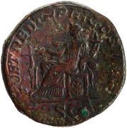 Sestertius - Geta FORT RED TR P III COS II P P S C; Fortuna, Rome, 211 reverse image