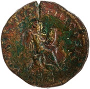 Sestertius - Geta VICT BRIT TR P III COS II S C; Victory, Rome, 211 reverse image