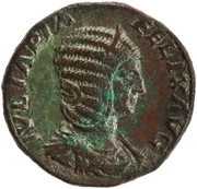 Sestertius - Julia Domna IVNO S C; Juno obverse image