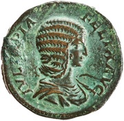 Sestertius - Julia Domna IVNONEM S C; Juno obverse image