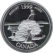 25 Cents - Elizabeth II August; silver, Canada, 1999 reverse image