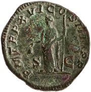 Sestertius - Caracalla P M TR P XVI COS IIII P P S C; Libertas, Rome, 213 reverse image