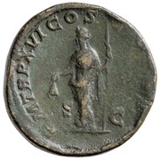 Sestertius - Caracalla P M TR P XVI COS IIII P P S C; Libertas, Rome, 213 reverse image