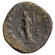 Sestertius - Caracalla P M TR P XVI COS IIII P P S C; Libertas, Rome, 213 reverse image