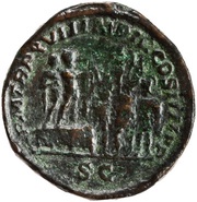 Sestertius - Caracalla P M TR P XVII IMP III COS IIII P P S C, Rome, 214 reverse image
