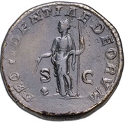 Sestertius - Caracalla PROVIDENTIAE DEORVM S C; Providentia, Rome, 214-217 reverse image