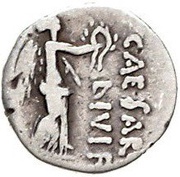 Quinarius - Augustus CAESARI DIVI F; Victory, Rome, 31 BC - 29 BC reverse image