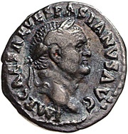 Quinarius - Vespasian VICTORIA AVGVSTI; Victory obverse image