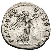Quinarius - Titus VICTORIA AVGVSTI; Victory, Rome, 73 reverse image