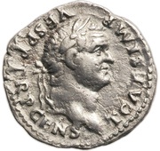 Quinarius - Titus VICTORIA AVGVSTI; Victory obverse image