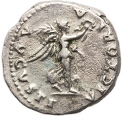 Quinarius - Titus VICTORIA AVGVSTI; Victory, Rome, 73 reverse image