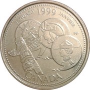 25 Cents - Elizabeth II January, Canada, 1999 reverse image
