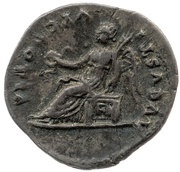 Quinarius - Domitian VICTORIA AVGVSTI; Victory, Rome, 75 reverse image