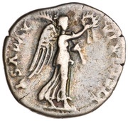Quinarius - Vespasian VICTORIA AVGVST; Victory, Rome, 75 reverse image