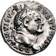 Quinarius - Vespasian VICTORIA AVGVST; Victory obverse image