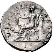 Quinarius - Vespasian VICTORIA AVGVST; Victory, Rome, 75 reverse image