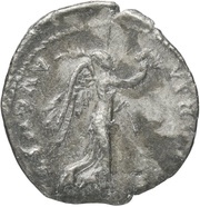 Quinarius - Titus VICTORIA AVGVSTI; Victory, Rome, 75 reverse image