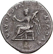 Quinarius - Titus VICTORIA AVGVST; Victory, Rome, 75 reverse image